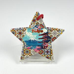 Star-shaped Ceramic Coaster with Hanging Rope